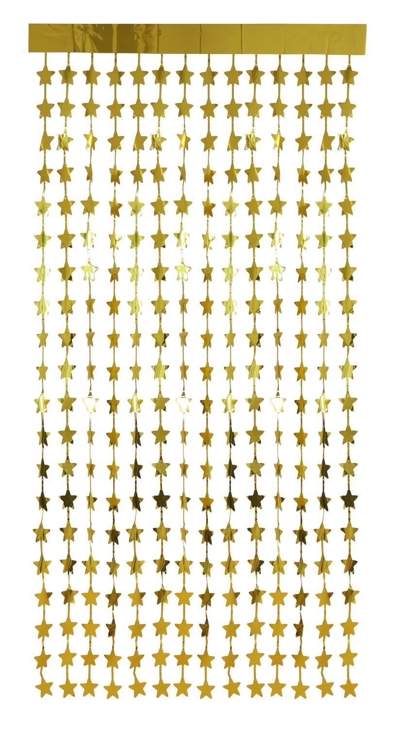 Folat 18895 Party Curtain Star, Gold