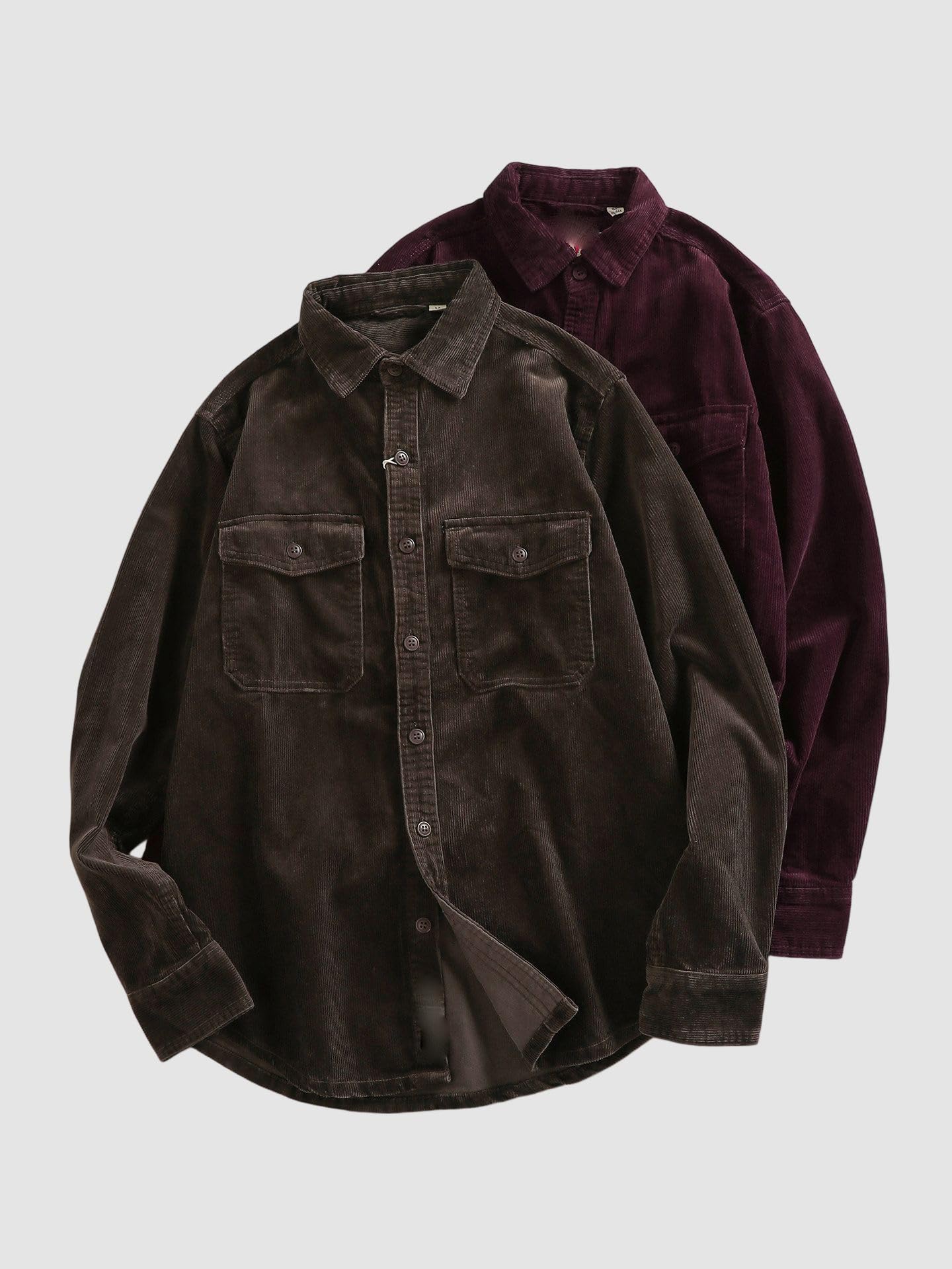 Camicia da lavoro a maniche lunghe da uomo in velluto a coste