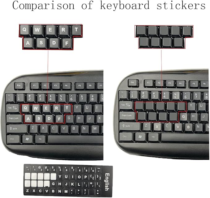 2 PCS/Pack Adhesivos Teclado Universal Inglés Mate miniatura 5