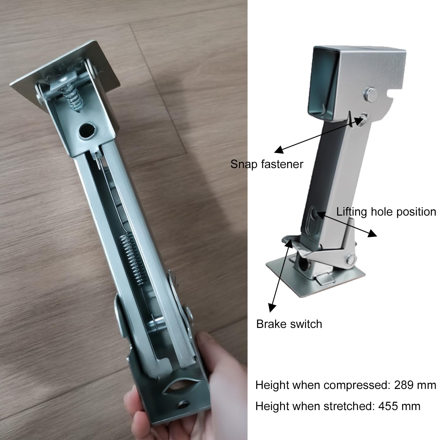 2 Pezzi Stabilizzatore per Rimorchio,Martinetto Stabilizzatore per Camper,Portata 450 kg, per Rimorchi, Camper e Rimorchi per Moto