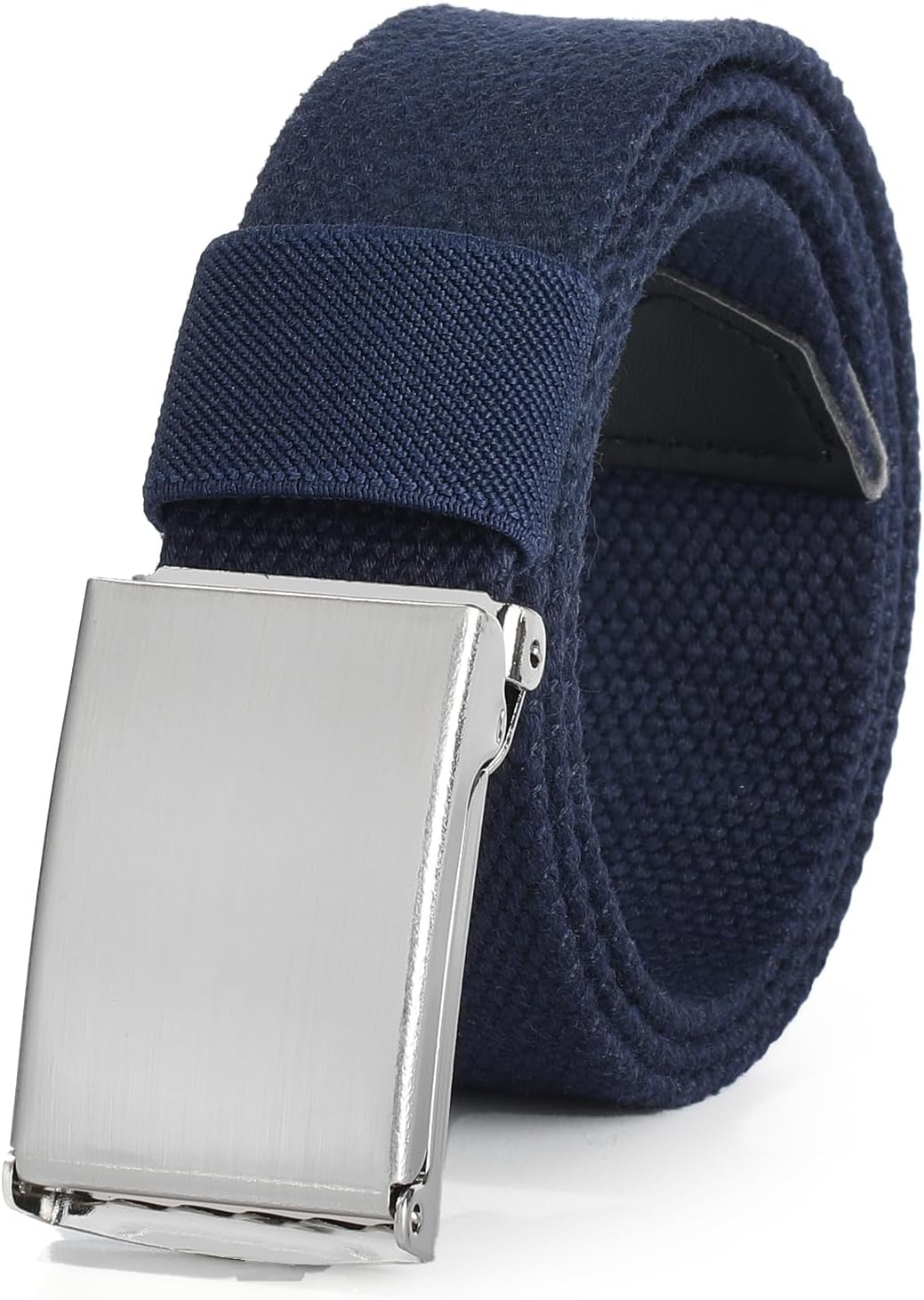 AWAYTR Boys Canvas Web Belts - Adjustable School Uniform Youth Belt Kids Golf Belt with Silver Flip-Top Buckle
