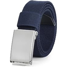 AWAYTR Boys Canvas Golf Belts - Adjustable Web Youth Belt for Kids | Trim-To-Fit, Silver Flip-Top Buckle, Fit Kids & Teens Ages 3-15 for Casual Jeans