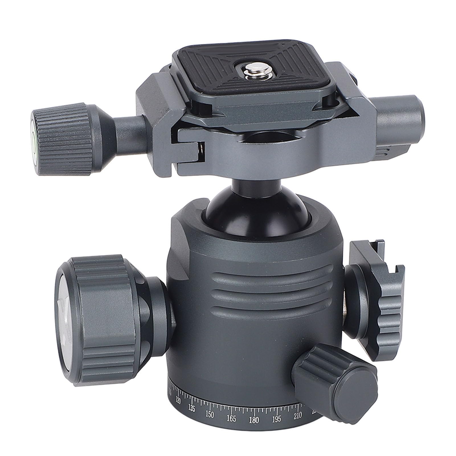 Ball Head, Professional Metal 360° Rotating Panoramic Ball Head, Up 12kg Load, with Damping Lock and Horizontal Adjustment Knob, for Photography