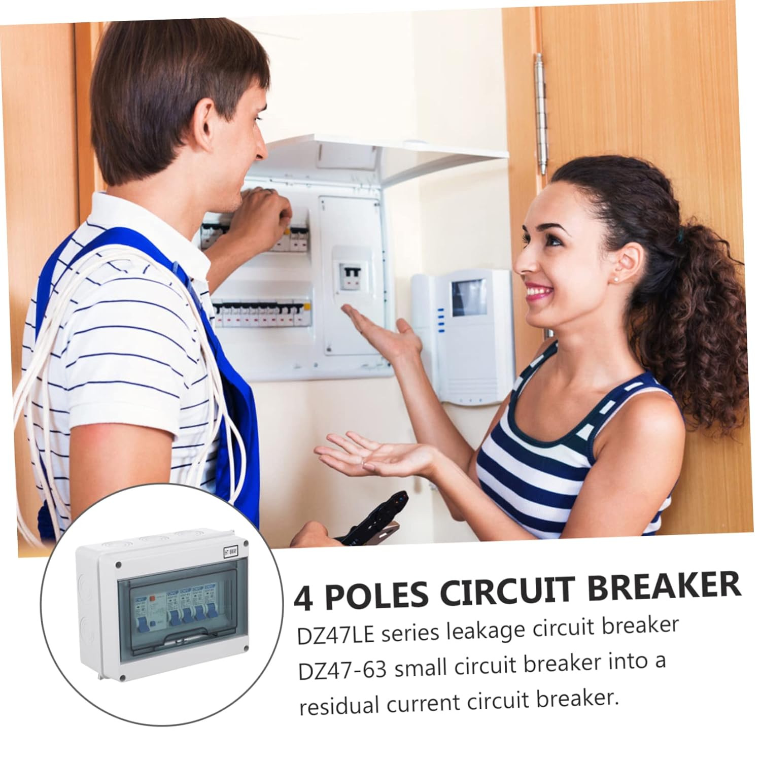 POPETPOP Miniature Circuit Breaker Way Leakage Protection Switch RCD Mcb Rated Flame Resistant for Garage