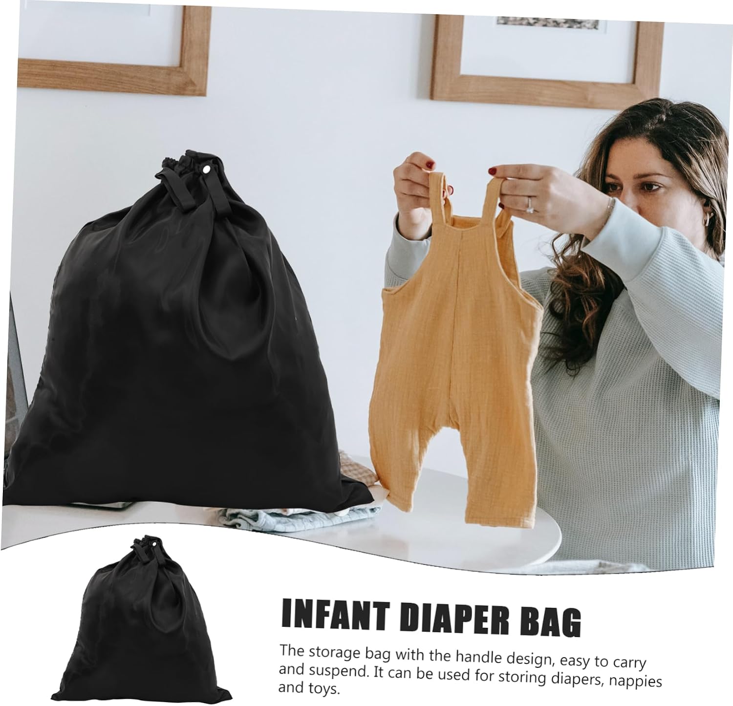 Portable Diaper Bag for Boy Girl Cloth Diaper Container Lightweight and Multi Functional Storage Pouch for Diapers for Travel and Daily Use