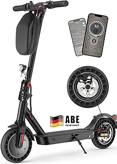 E Scooter mit Straßenzulassung Max 40 km Reichweite,10 Zoll Elektroroller mit Wabenreifen Duales Bremssystem und Doppelfederung 20km/h,Elektro Scooter bis 120kg für Herren Damen