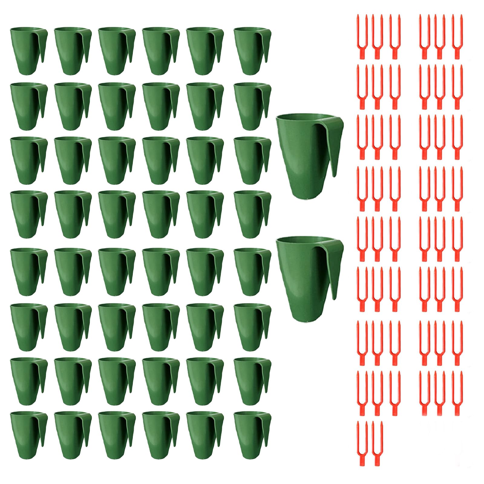 Piceioep Food Grade Propagation Cups Set with Aeration Holes and Runner Forks for Strawberry Seedlings in Various Environments Weather Resistant Propagation Cups