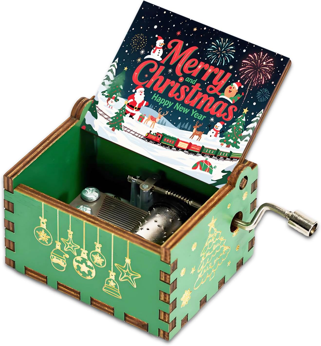 Hefonti Merry Christmas Music Box, Ideal Xmas Gift for Daughter Son Girls Mom Dad Granddaughter on Christmas and New Year Play We Wish You a Merry Christmas