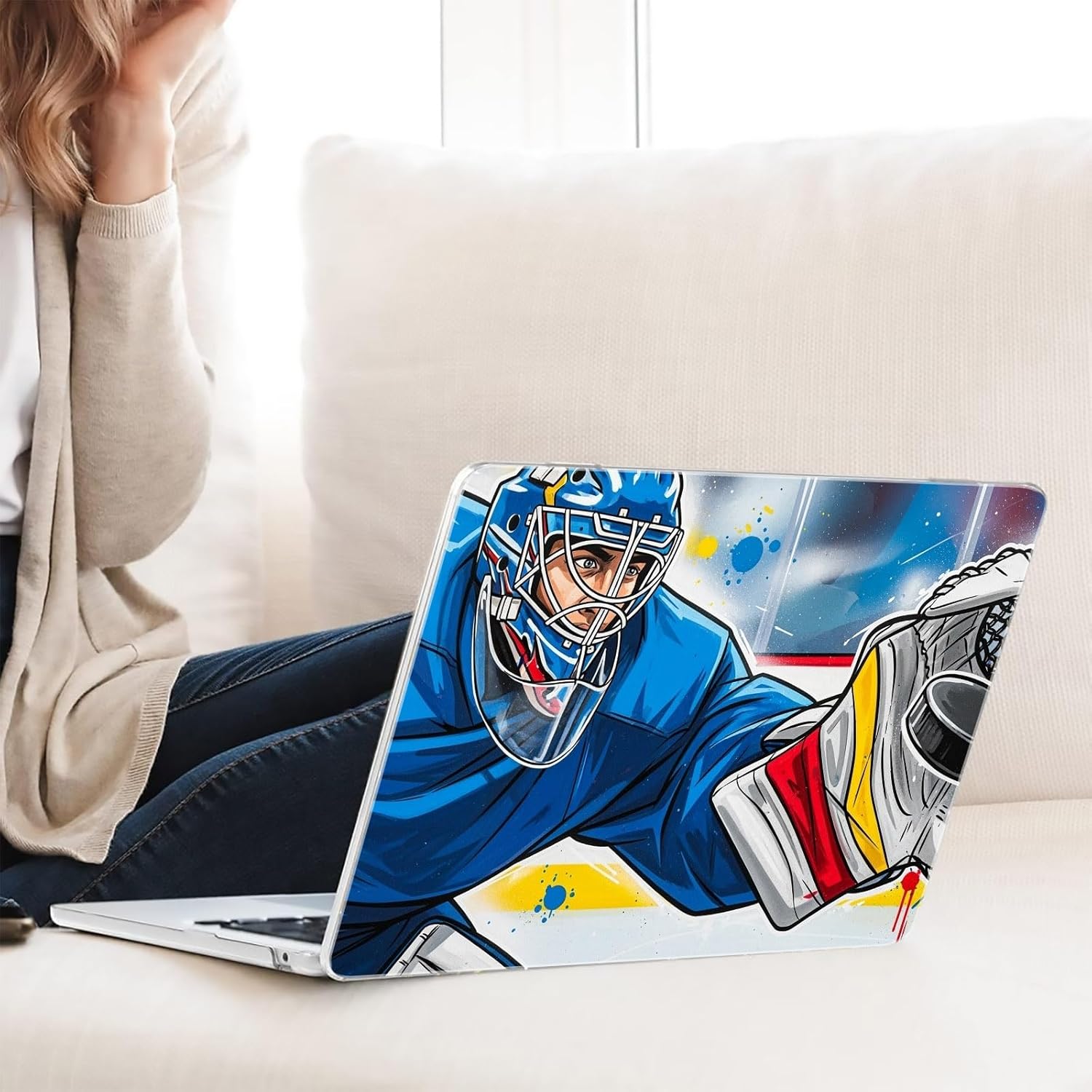 Compatible with MacBook Neo 13-inch, Hard Shell Case with Keyboard Cover and Screen Protector (A3404 A18 Pro chip, 2026 Release) - Hockey Player MC23072