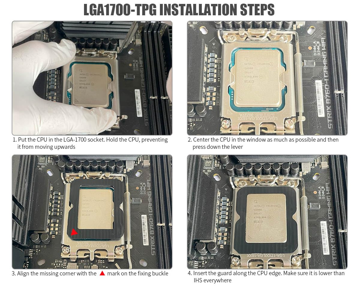 ElecGear Protezione termica per CPU per processori desktop Intel 12, 13, 14, 2 confezioni di LGA1700 Socket Buckle Copertura protettiva per blocco perdite per Intel Core 12xxx, 13xxx e 14xxx
