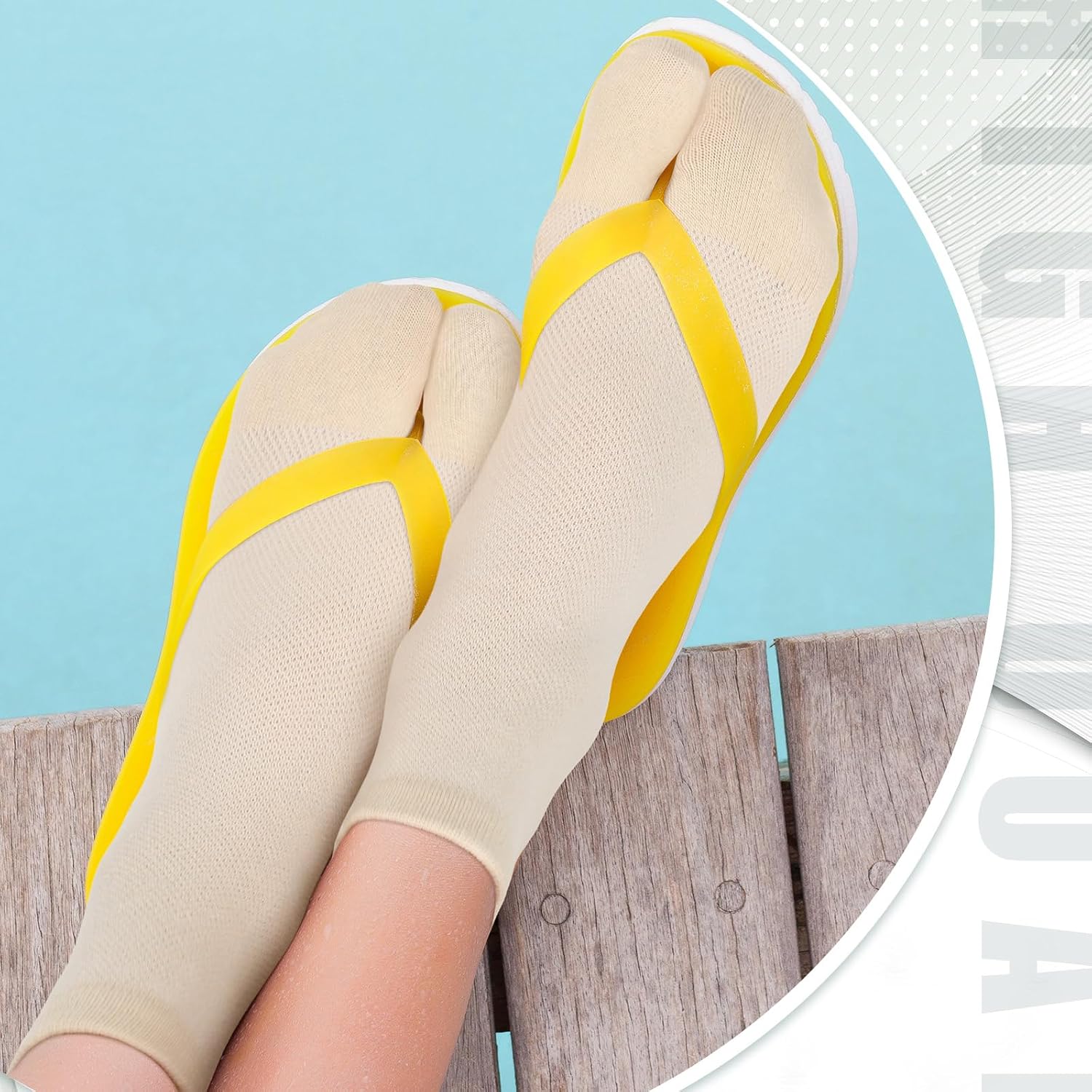Bencailor 6 Pairs Tabi Socks Elastic Split Two Toe Tabi Flip Flops Socks Ankle Cotton Sandal Matching for Men Women Unisex