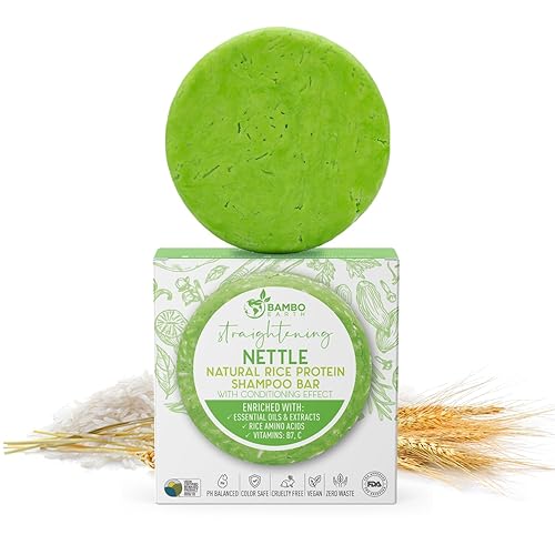 Barra de champú de agua de proteína de arroz sólido con jabón para el cabello con efecto acondicionador - Barras de champú para cabello con todos