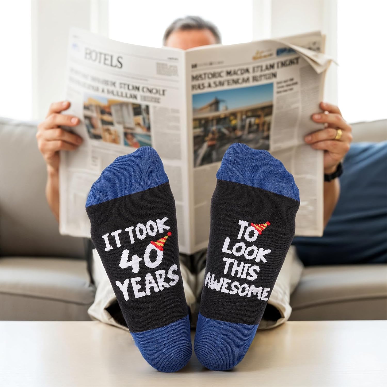 Mens Funny Novelty Socks, 40th 50th 60th Birthday Gifts for Him Grandpa Husband, Dad Gifts from Daughter - Image 2