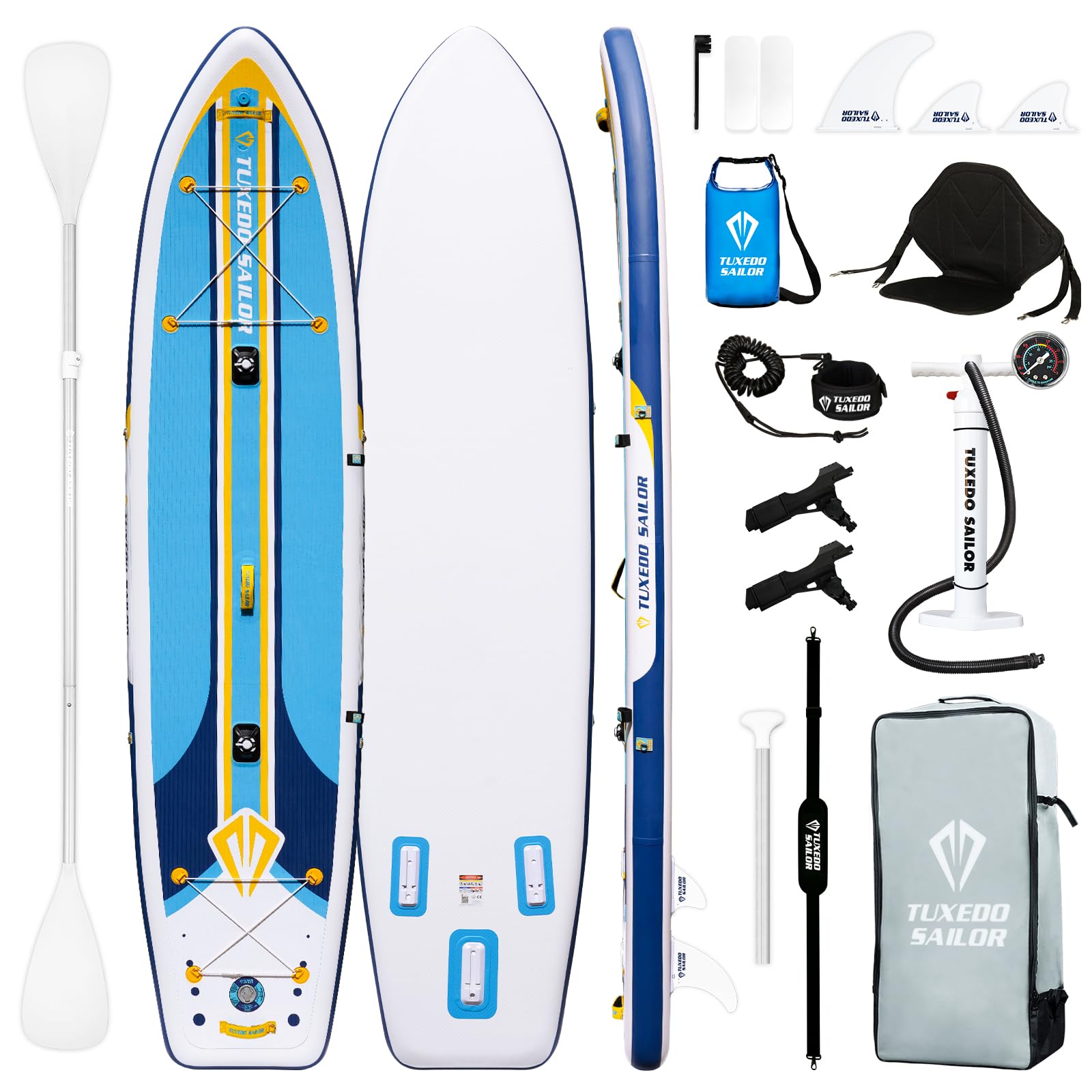 Planche De Paddle Gonflable Tuxedo Sailor - 10'6" X 33", PVC Double Couche, Accessoires Complets, Portative - 8