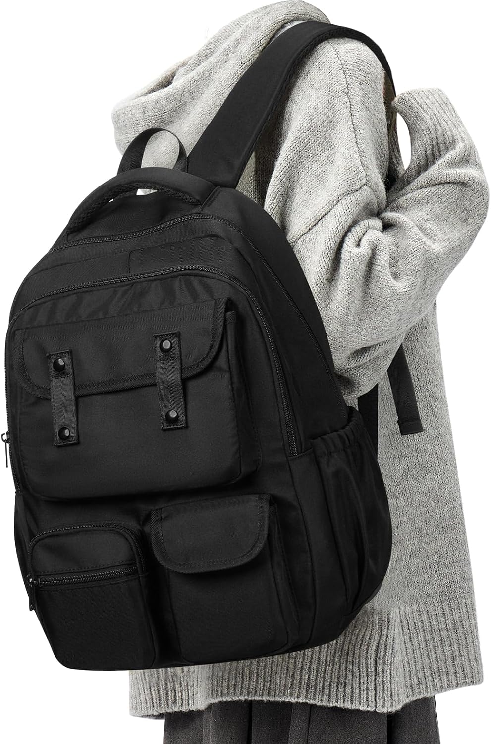 Cute Backpacks for School Women Men, Waterproof Aesthetic College Backpack, Lightweight School Bag for Teens Boys Girls, Casual Daypack Middle Students Book Bag, Blue