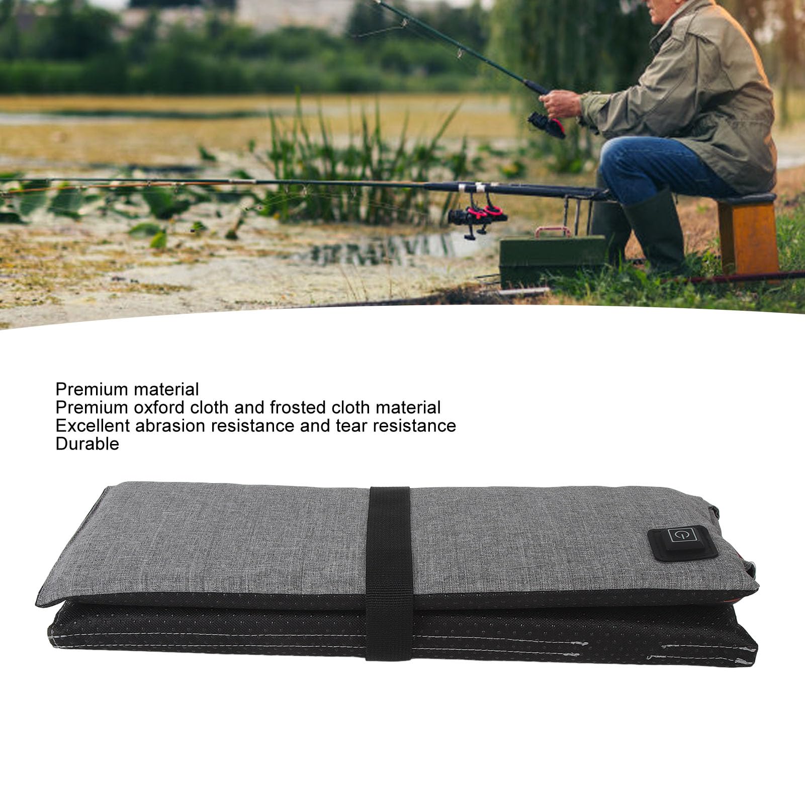 Almohada con Calefacción, Cojín de Asiento con Calefacción Portátil, Temperatura Ajustable, Cojín de Asiento de Calefacción USB Plegable Fácil, Tribunal Calentado para Acampar