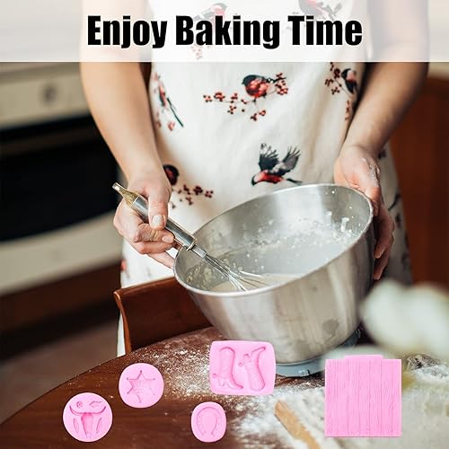 Miniatura 4 de Moldes de silicona de cabeza de toro, 5 unidades, molde de fondant de corteza de herradura para resina de chocolate, caramelo, pastel, decoración de