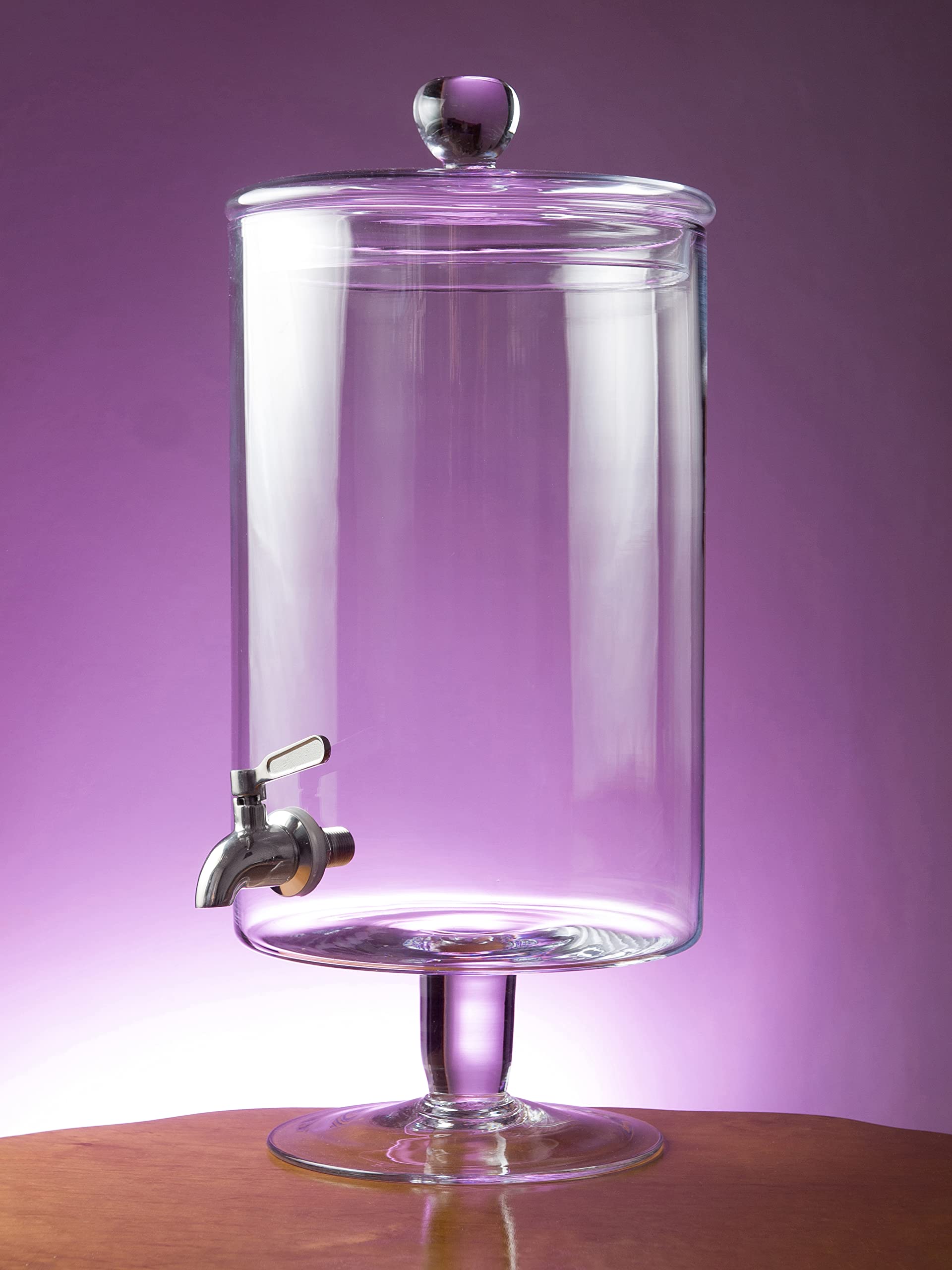 Dispenser Bevande Ghiacciate Distributore Di Sakè E Whisky Con Serbatoio Ghiaccio Separato - Vetro Borosilicato, Base Acciaio, Anti-traboccamento - Argento Distributore Bevande