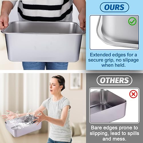 Miniatura 4 de Cuencos extra grandes de 4 galones para perros, de acero inoxidable de grado alimenticio de alta capacidad, para agua y comida, sin derrames,
