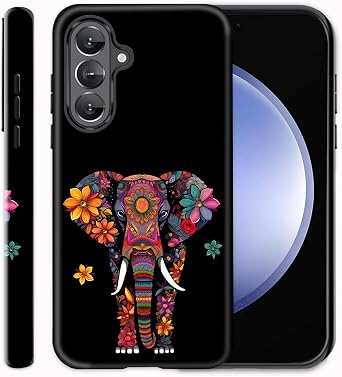 BFRKXOCK for Galaxy S26 Case, Shockproof 2-in-1 Double Protective Cover, Exquisite Design Anti Scratch Stylish for Samsung Galaxy S26 2026,6.2", Color Elephant Mandala