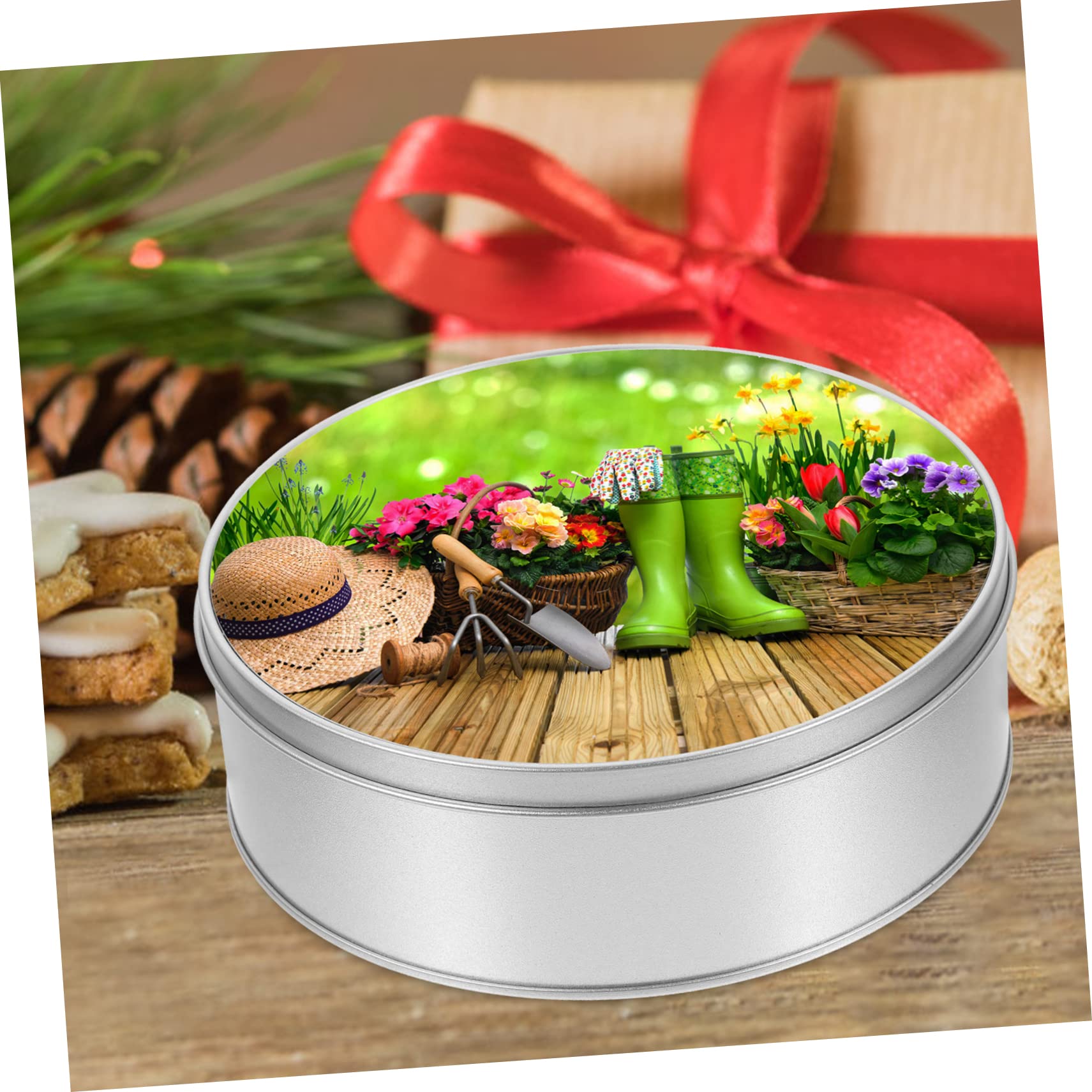 HOMSFOU Süßigkeiten-Dose Aus Weißblech – 2er Set, 8x8x4 Cm, Donut-Design, Für Geschenke & Aufbewahrung