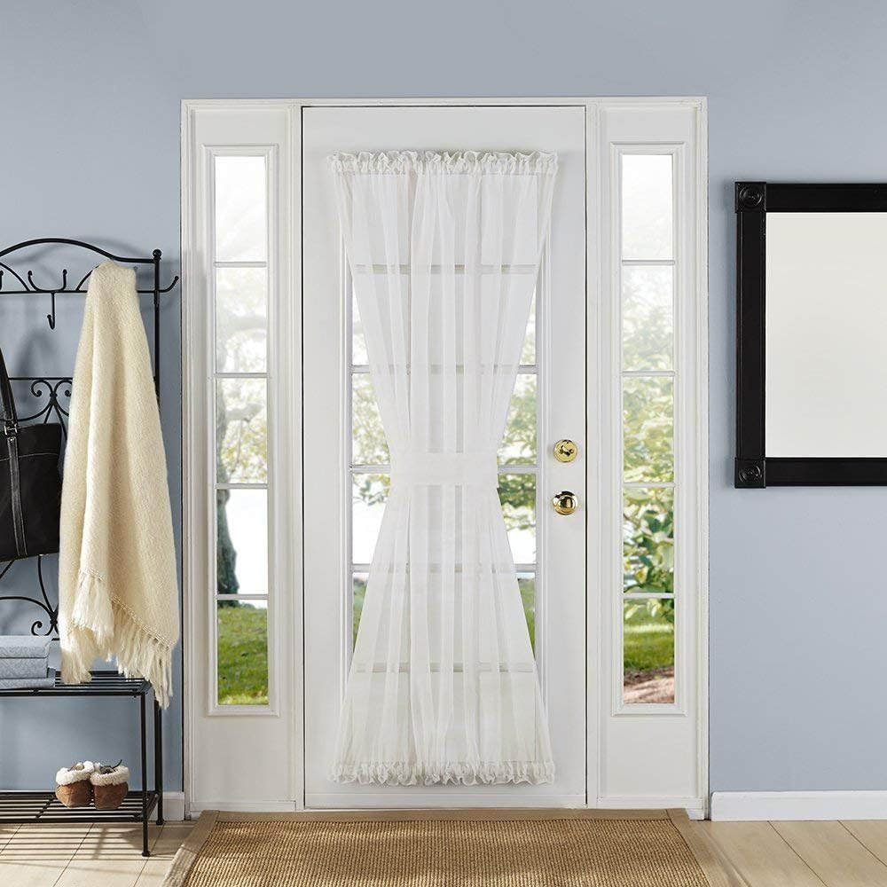 Jody Clarke 1PC French Door Panel Sheer Sidelight Door with 1 Tiebacks Avilabale in Multiple Colors and Sizes(41" Wx72 L,Beige)
