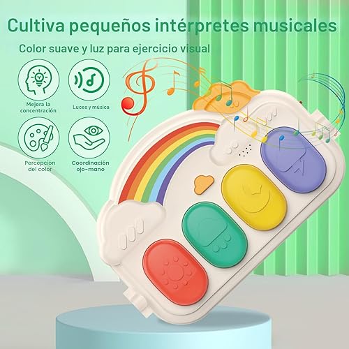 Miniatura 6 de Alfombrilla de gimnasio y juego para bebé, para el tiempo boca abajo y la estera de actividad, tapete de piano de juego de bebés a niños pequeños