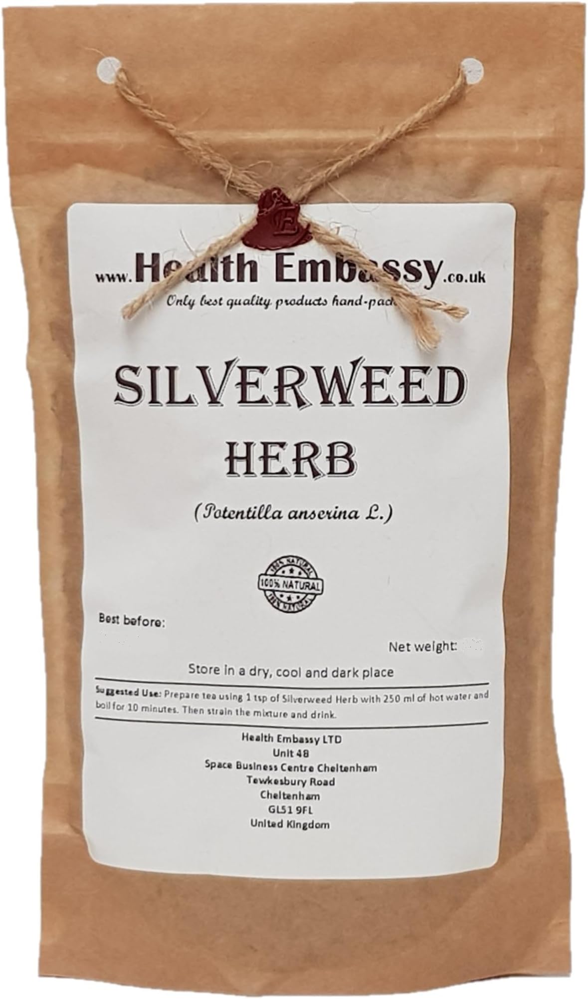 Health Embassy Silverweed Herb | Potentilla Anserine L | Herbal Tea (100g)