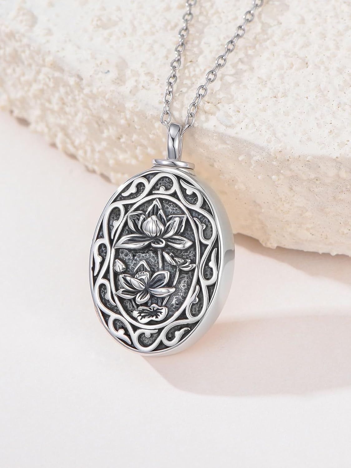 Midari Birth Flowers Urn Necklace for Ashes S925 Sterling Silver 12 Month Pendant Cremation Jewelry for Ashes with w/Funnel Filler Memorial Keepsake Jewelry for Women - Image 5