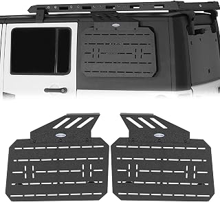 Hooke Road Wrangler JK/JL Rear Window Exterior Storage Molle Panel Kit Compatible with Roof Rack for 2007-2026 Jeep Wrangler JK JL 4-Door Hardtop - Pair