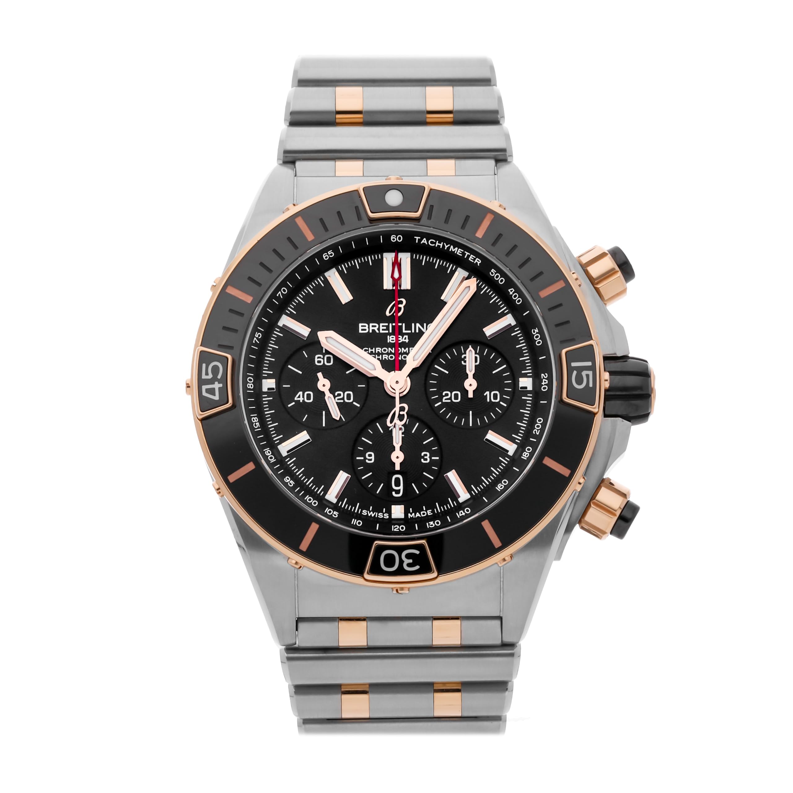 Breitling Chronomat Automatic Black Dial Watch UB0136251B1U1 (Pre-Owned), pink