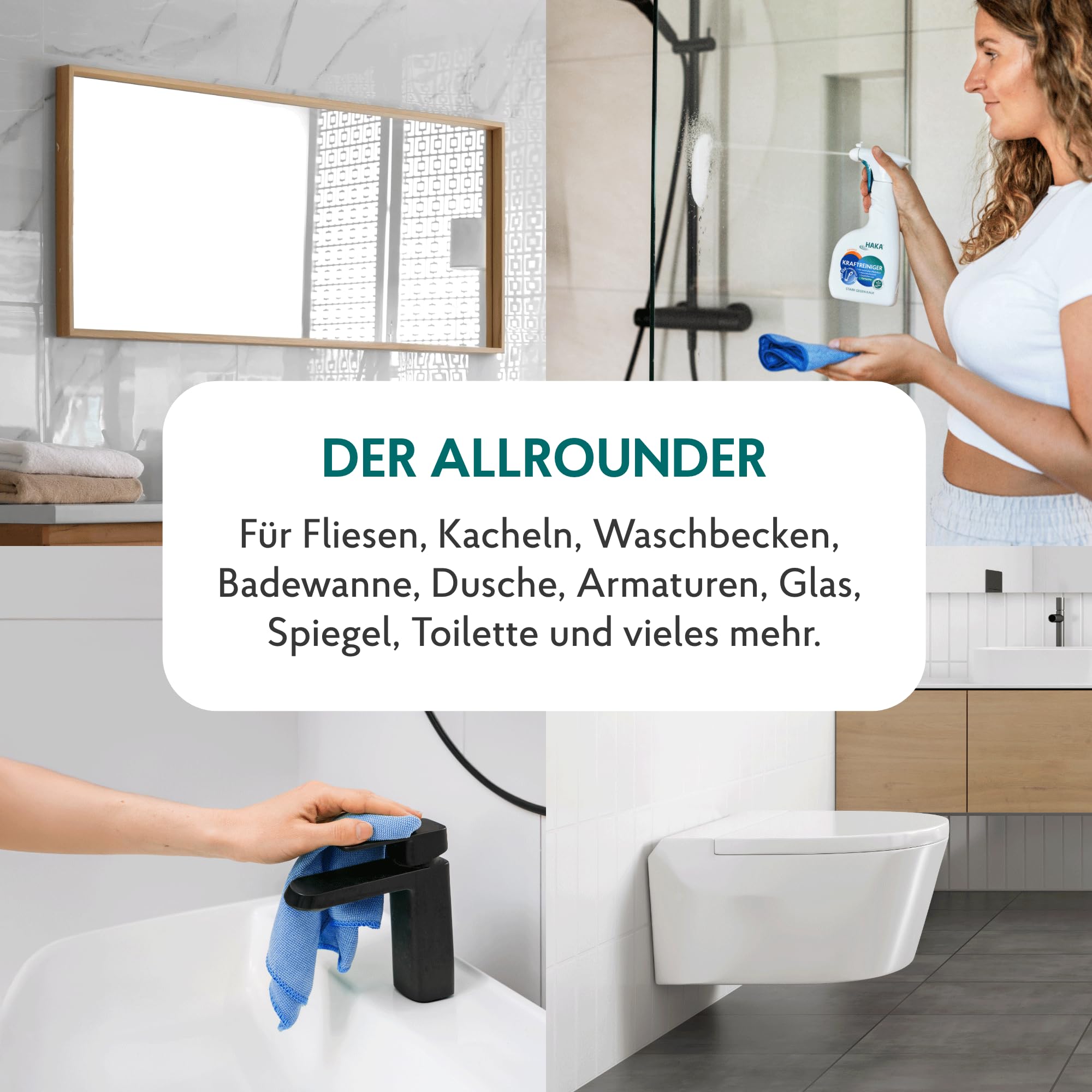 HAKA Kraftreiniger Nachfüller, Bad & Dusche, 3 L, Kalk- & Schmutzlösekraft