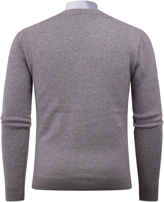 Men's Wool V-Neck Argyle Knitted Sweater Autumn Winter Thick Warm Vintage Sweater Pullovers Casual Dressy Wear