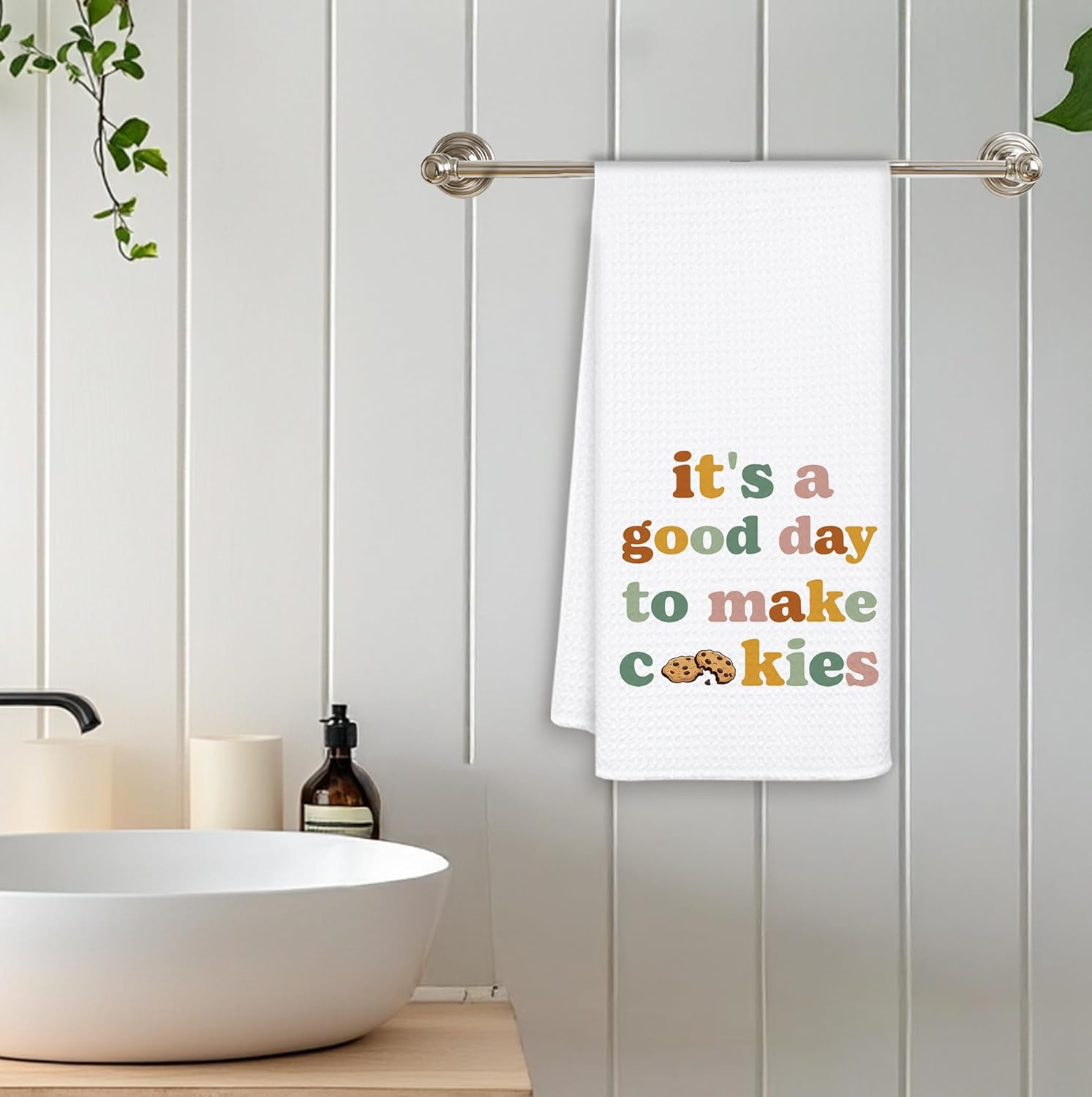 Baking Gifts for Women Kitchen Towels, Tea Towels for Baking Lovers, It's a Good Day to Make Cookies Decorative Dish Hand Towels for Kitchen Decor, 16x24 Inch - Image 5