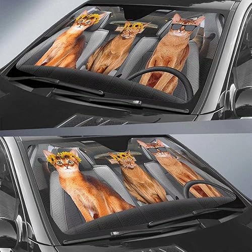 Miniatura 2 de PASSE Abyssinian - Parasol para parabrisas de ventana delantera para automóvil, gato, bloqueo de visera para automóvil, camión, SUV, protector de