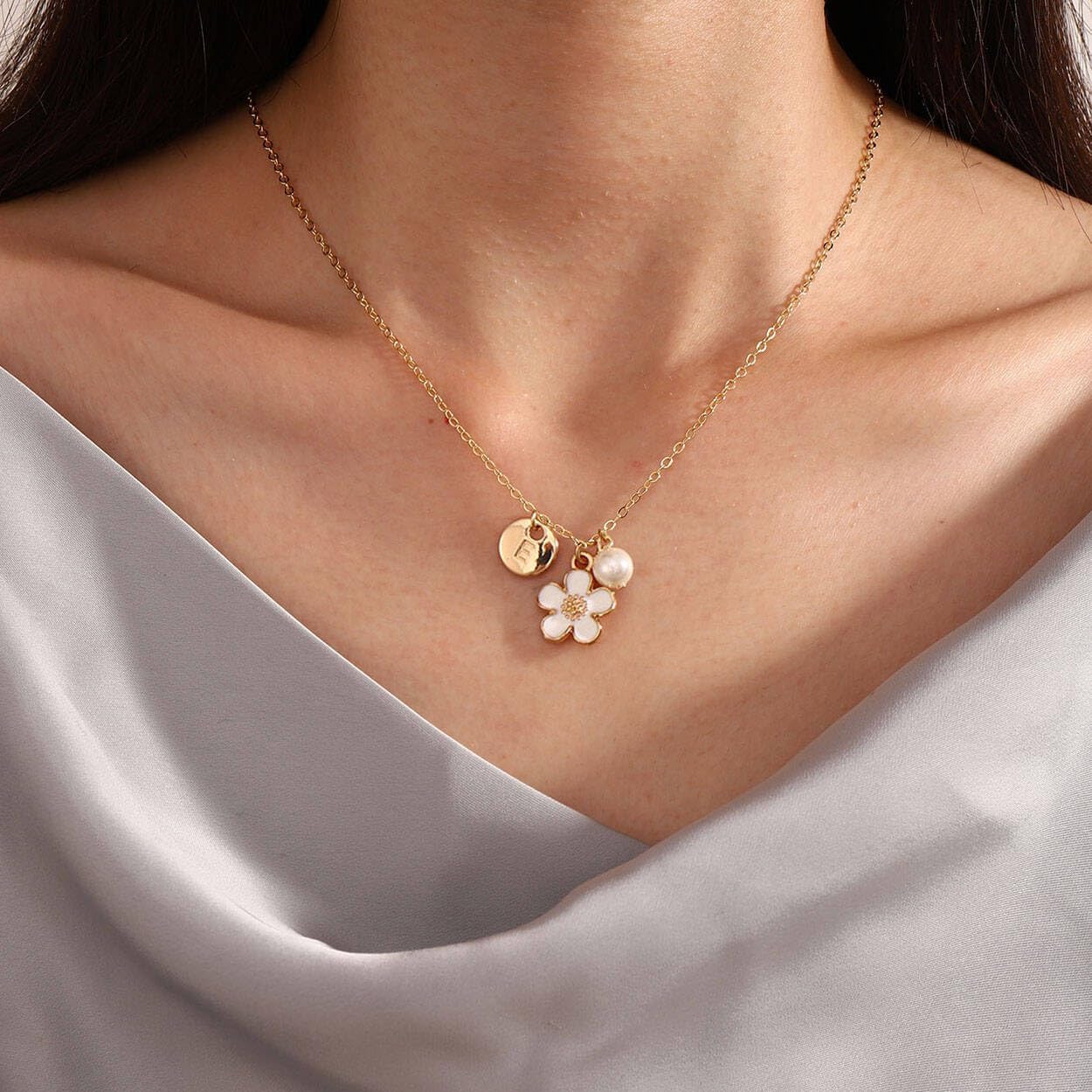 Initial A-Z Letter Necklace for Flower Girl,14K Personalized Proposal Gifts for Flower Girl On Wedding Bridal Shower Party