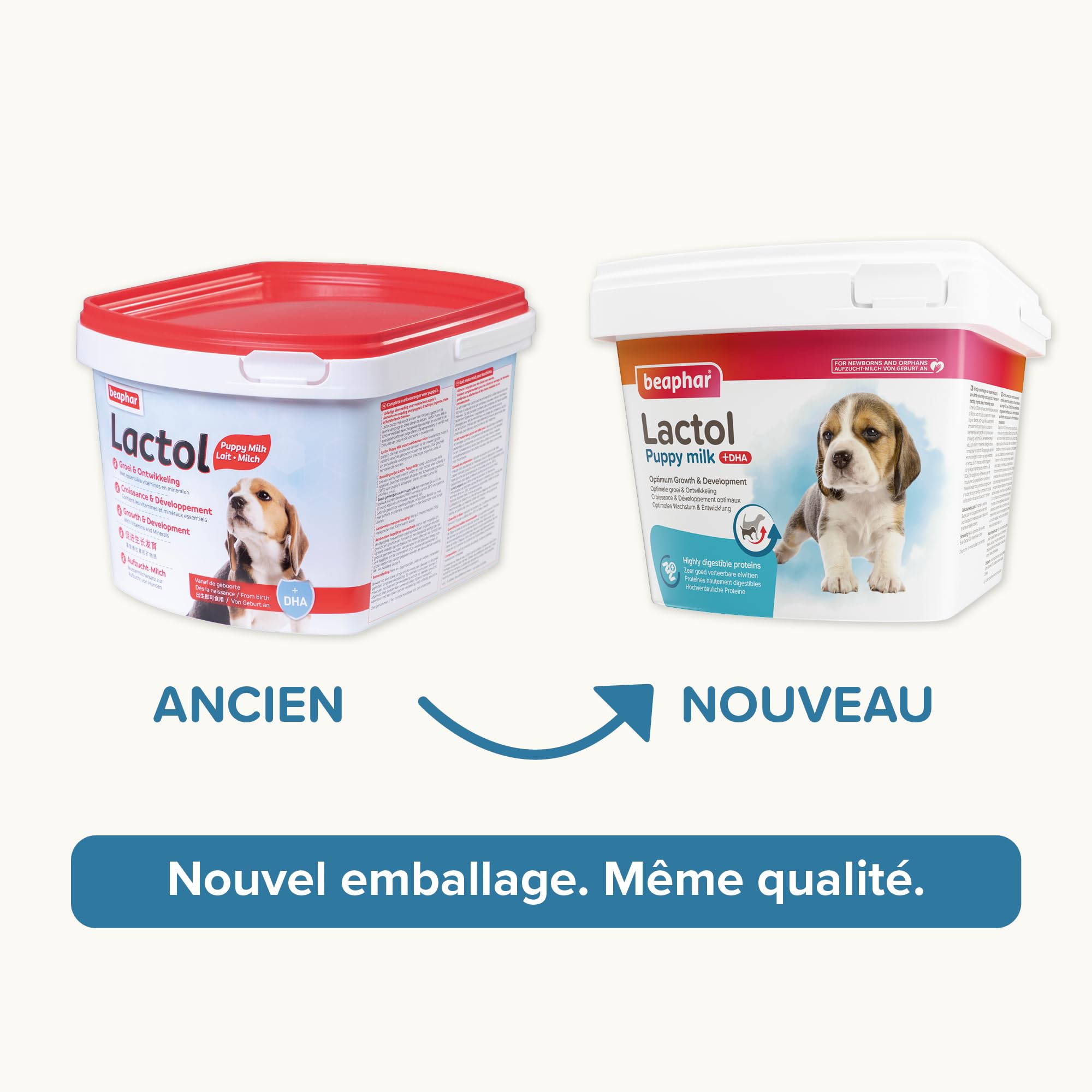 BEAPHAR - Lactol Aufzucht-Milch - Für Hundewelpen - Von Geburt An - Muttermilchersatz Mit DHA, Vitaminen Und Mineralien - Unterstützt Gesunde Aufzucht Und Stärkung - 1 kg