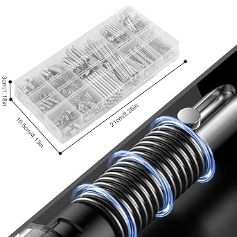 200PCS Springs Kit,Stainless Steel Small Springs, Compression Springs, Stainless Steel Professional Compression, Tension Springs, Steel Metal Small Spring, Assorted with Storage Box for Mechanical