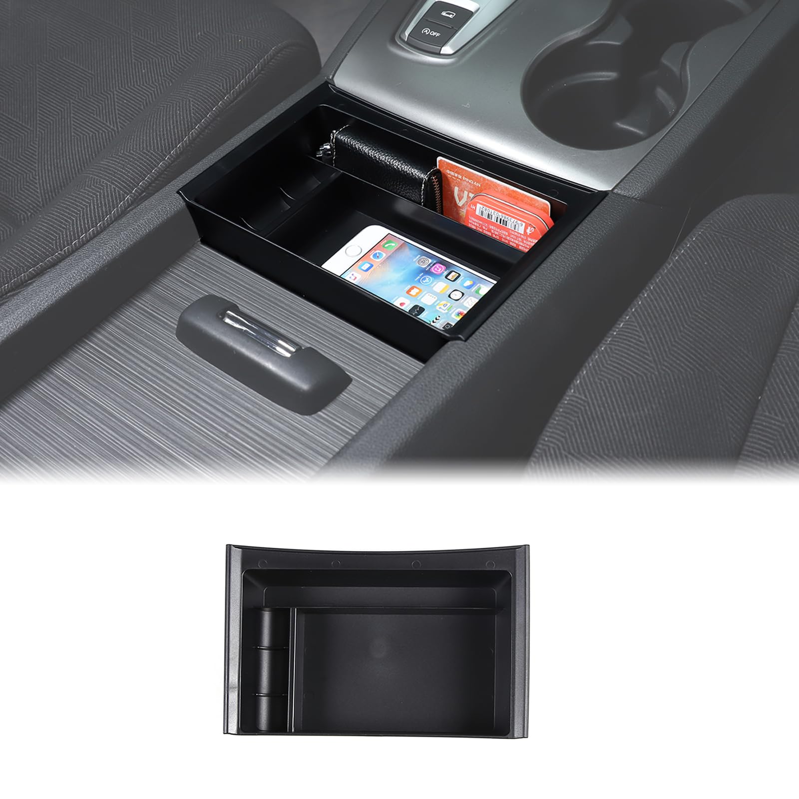 HIRUFAIT Center Console Organizer Tray for Honda Pilot 2016-2022/ Ridgeline 2020-2023/ Passport 2019-2023 Accessories, Central Control Armrest Secondary Storage Box ABS Material