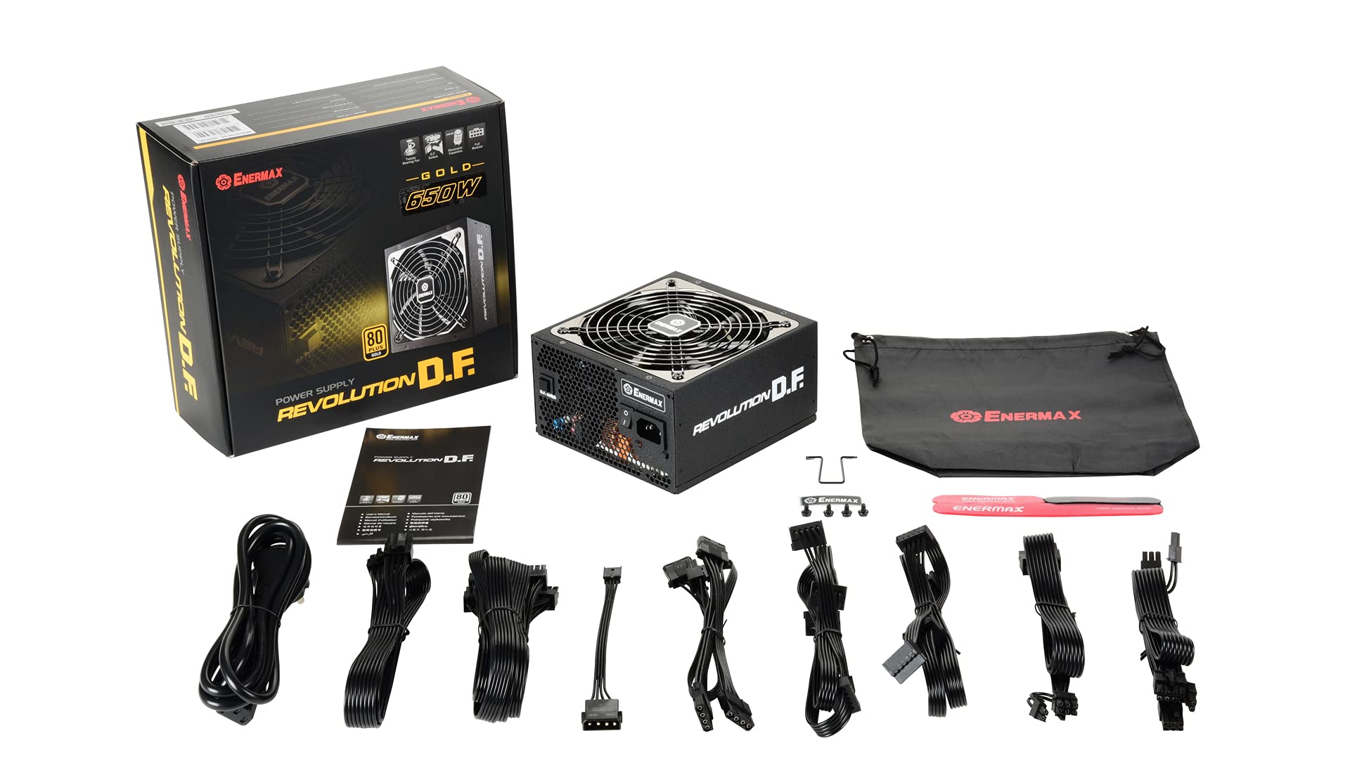 enermax Revolution D.F. Unidad de - Fuente de Alimentación (650 W, 100-240 V, 825 W, 47-63 Hz, 10 A, Activo), Negro