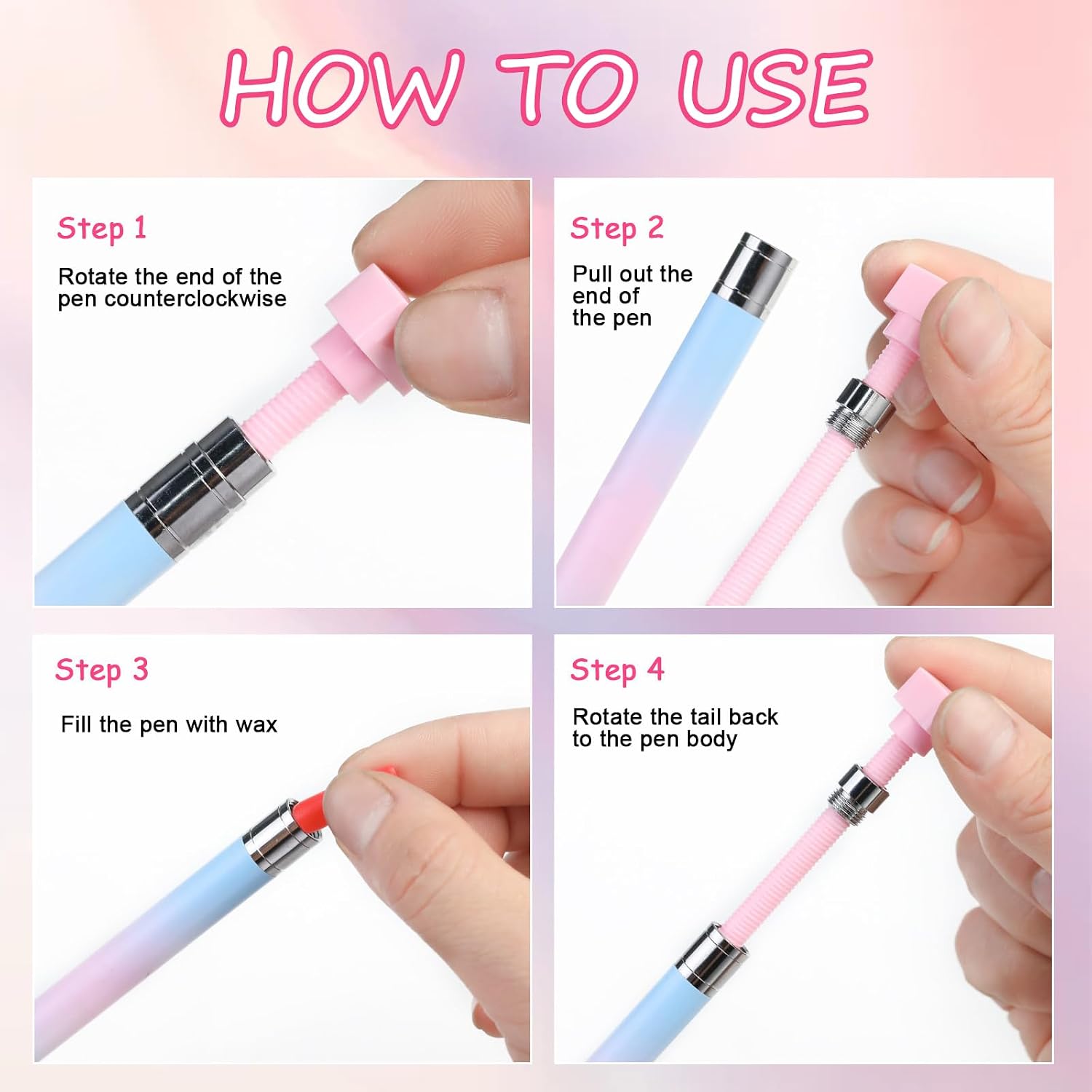Automatic Refillable Wax Pen, Diamond Art Pen with Wax, Diamond Art Accessories, for Arts Projects, Gem Painting, Nail Arts, DIY Crafts (#A+#B)