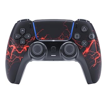 AimControllers Custom PRO Controller compatible with PS 5 Console & PC | Custommade Wireless Gaming Controller with 4 Back Remappable Paddles | Gaming Accessories Electronics Red Storm