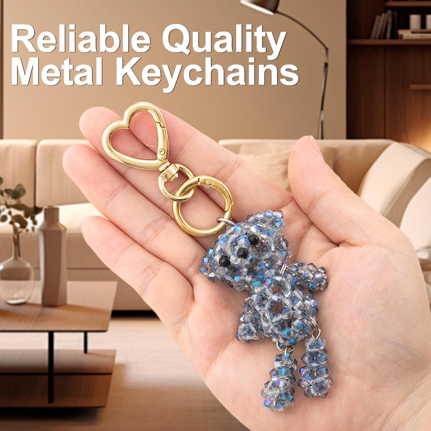 2pcs Double Opening Keychain Clips, Heart Spring Snap Hooks for Lanyards DIY Crafts, Zinc Alloy Swivel Keychain Clasp for Camping Hiking Travelling- Gold - Image 4