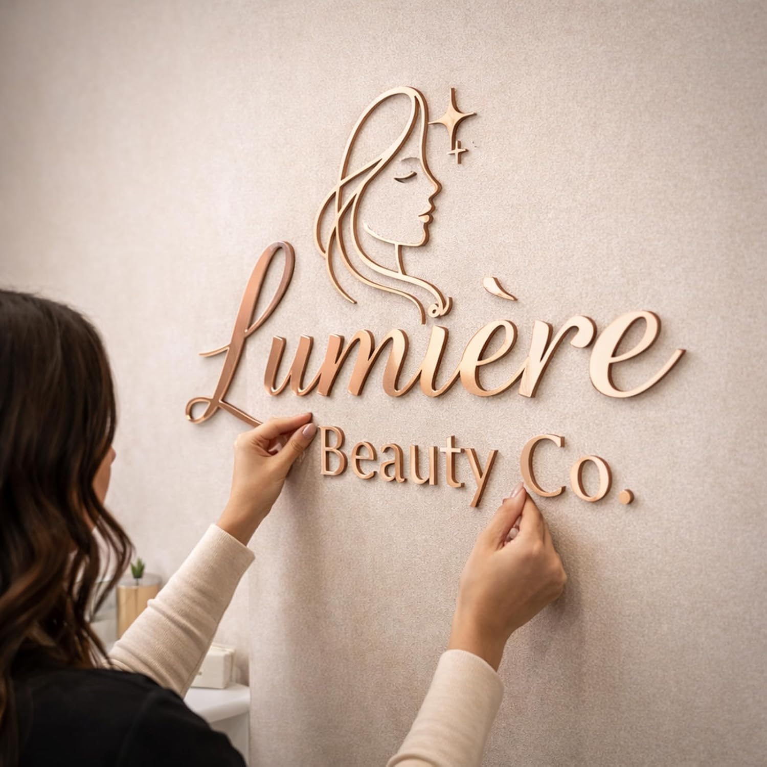 Custom Acrylic Business Logo Sign - Personalized 3D Laser Cut Acrylic Sign, Business logo for Wall, Storefront, Shop, Retail Store, Salon, Wedding, Studio, Office, Bar, Club, Restaurant, Company, Cafe, Home Décor