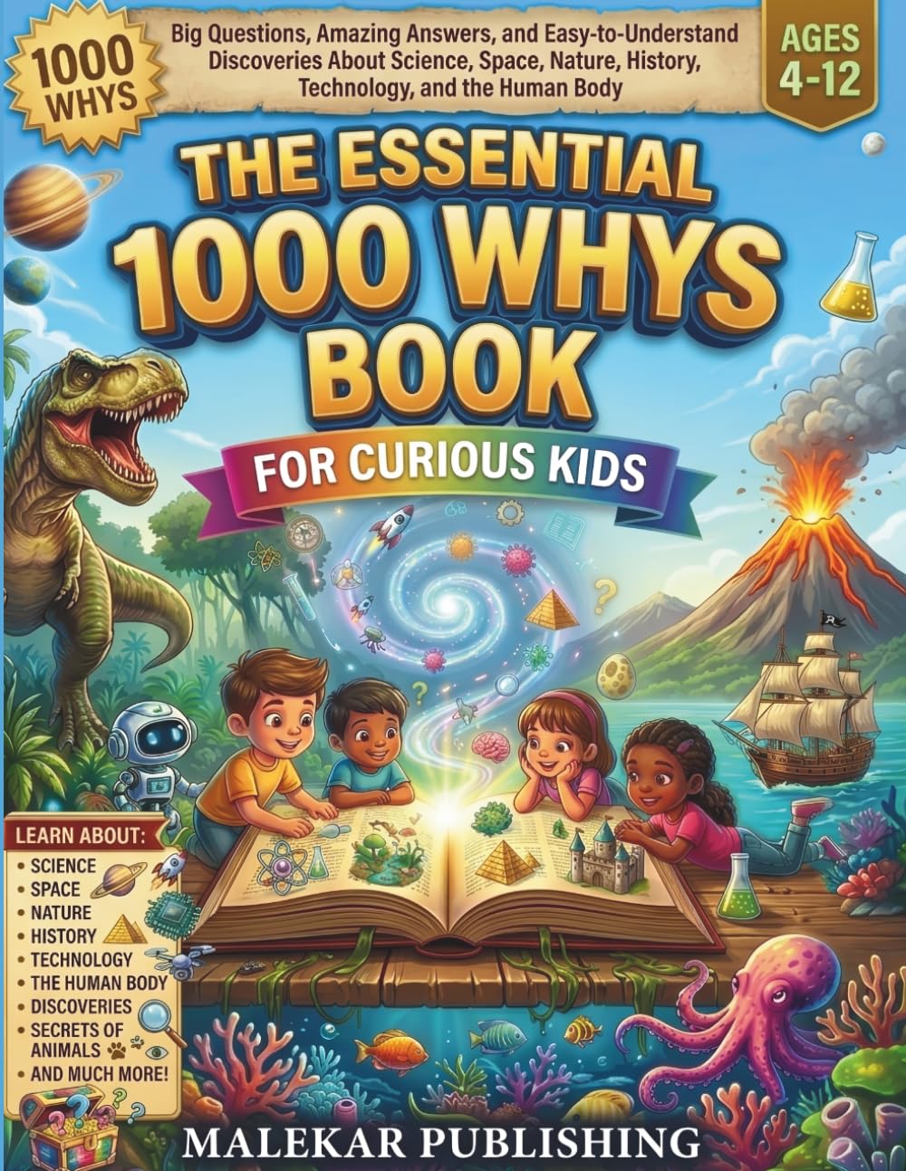 The Essential 1000 Whys Book for Curious Kids: Big Questions, Amazing Answers, and Easy-to-Understand Discoveries About Science, Space, Nature, History, Technology, and the Human Body