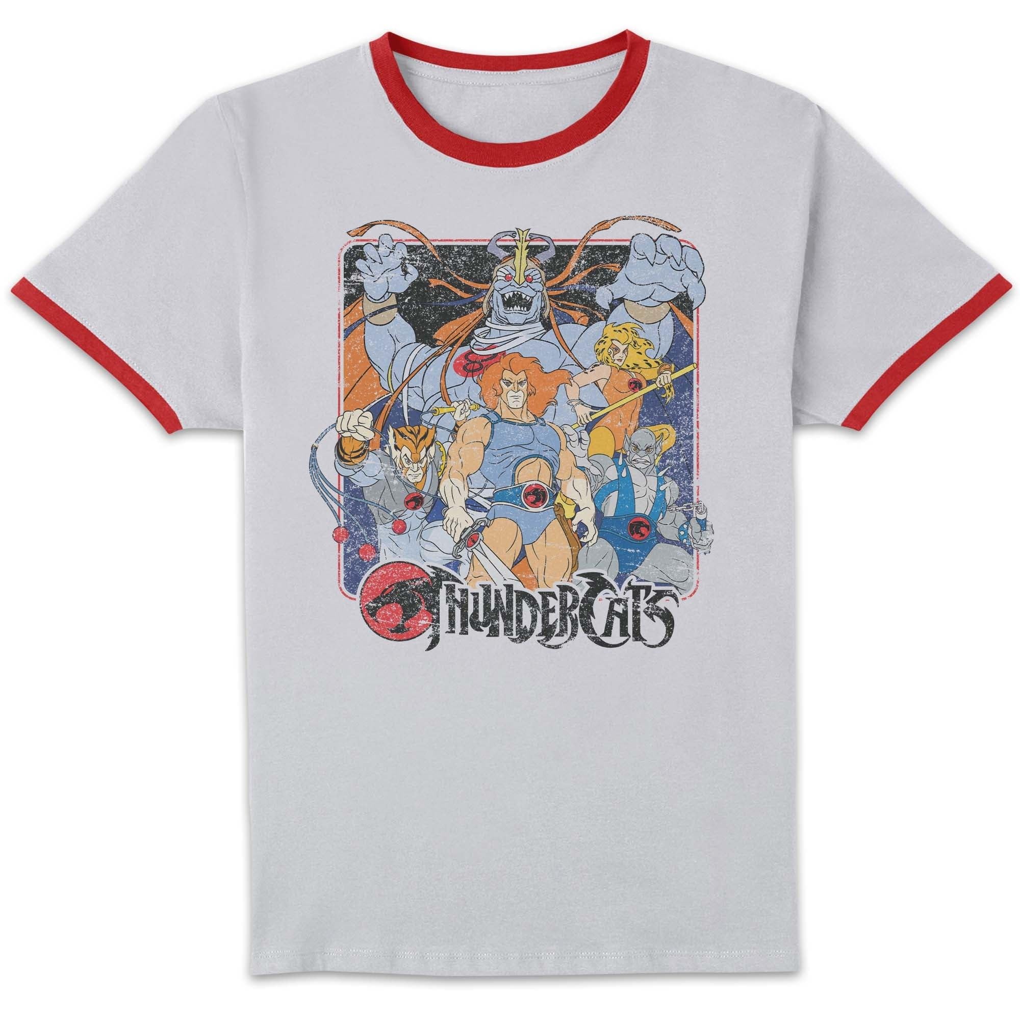 Zavvi Unisex Multi Thundercats Classic Lineup Ringer T-Shirt - White/Red S