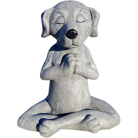 Realistische Drachen Statue Aus Harz – Zen Yoga Drache, Ca. 8 X 15 X 18 Cm, Grau, Für Garten Und Meditationsecke