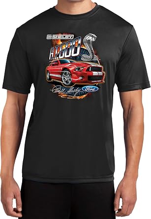 Ford Mustang T-Shirt Red Shelby GT500 Moisture Wicking Tee