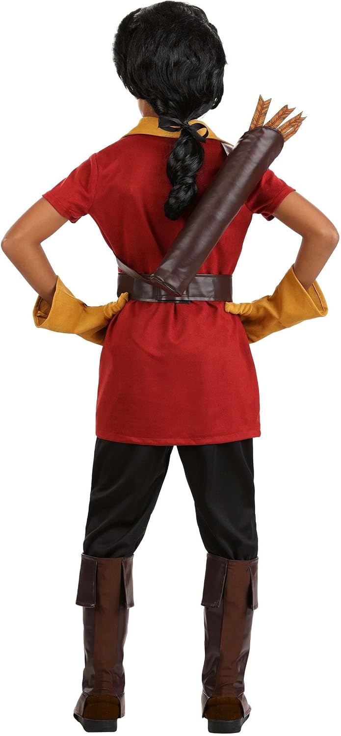 Disney Beauty and the Beast Boys Deluxe Gaston Costume with Tunic, Pants, Belt, Wig Gloves, Boot Covers, and Quiver