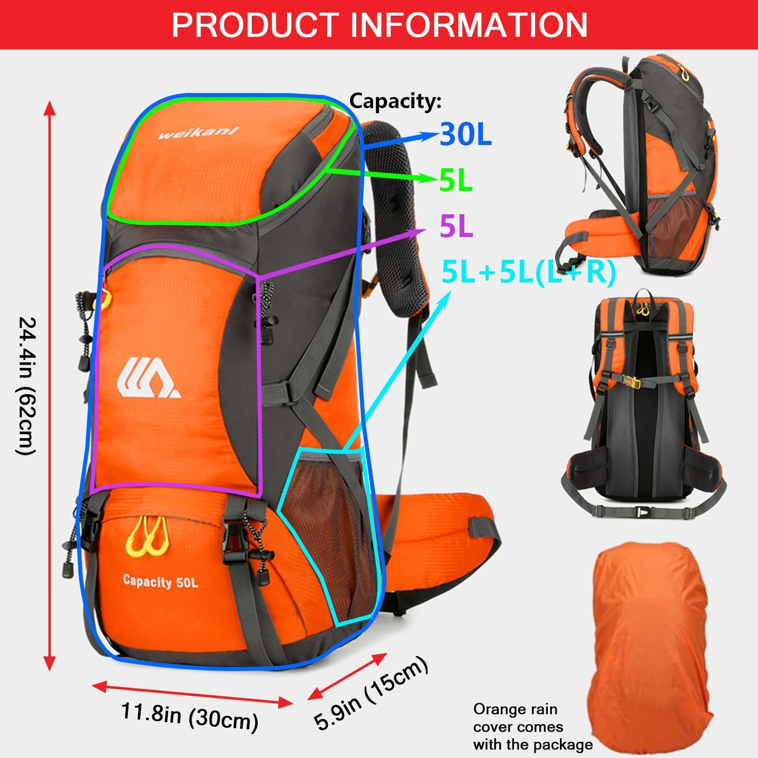 Favuit Hiking Backpack, 30L Lightweight Camping Italy Ubuy